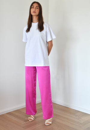 PRINCE SILK PANTS | FUCHSIA