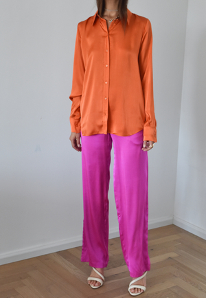 PRINCE SILK BLOUSE | ORANGE