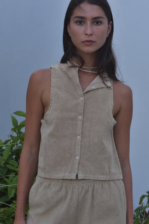 SOHO TERRY TANK TOP | CAMEL