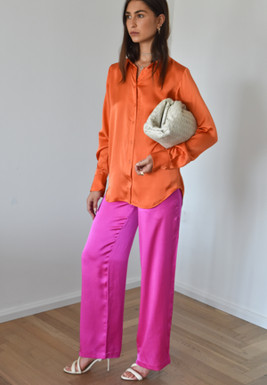 PRINCE SILK PANTS | FUCHSIA