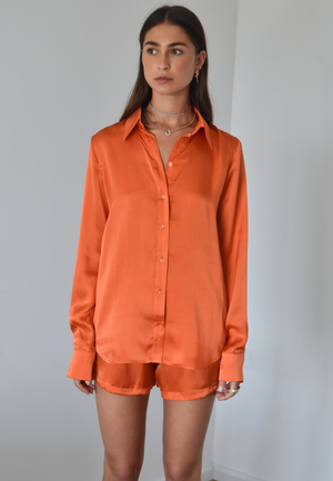 PRINCE SILK BLOUSE | ORANGE