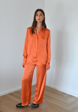 PRINCE SILK BLOUSE | ORANGE