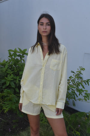 LAFAYETTE LINEN BOYFRIEND IN MELLOW YELLOW