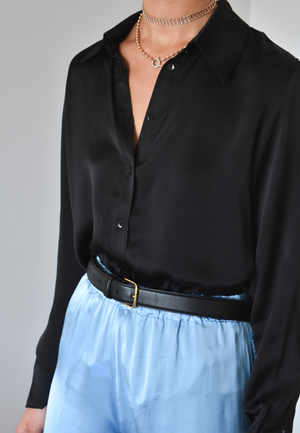 PRINCE SILK BLOUSE | BLACK