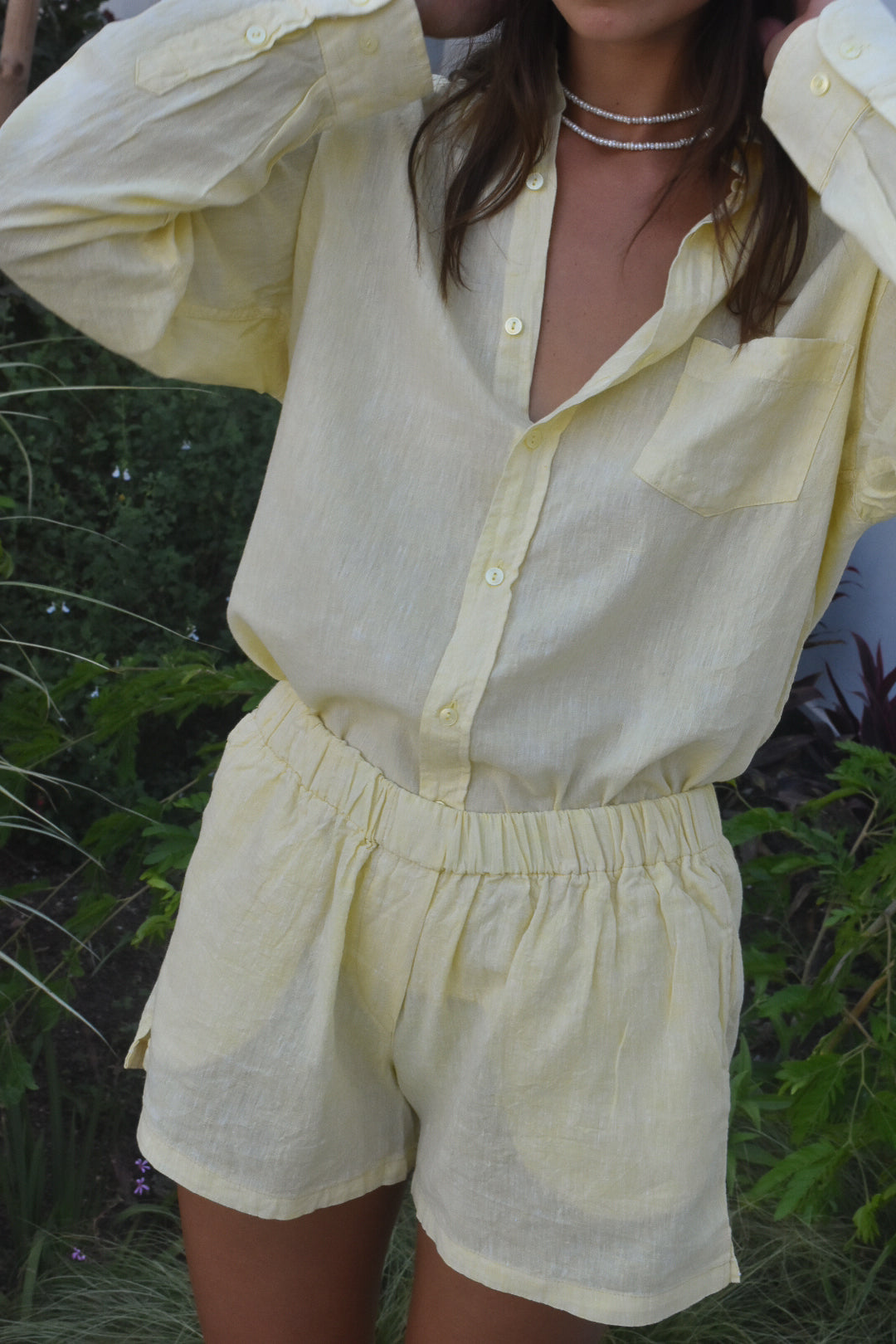 LAFAYETTE LINEN BOYFRIEND IN MELLOW YELLOW