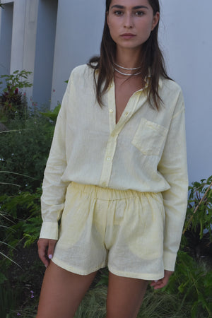 LAFAYETTE LINEN BOYFRIEND IN MELLOW YELLOW