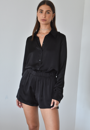 PRINCE SILK BLOUSE | BLACK