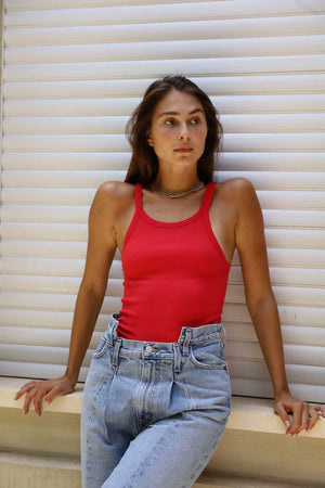 COTTON RACERBACK TANK | RUBY