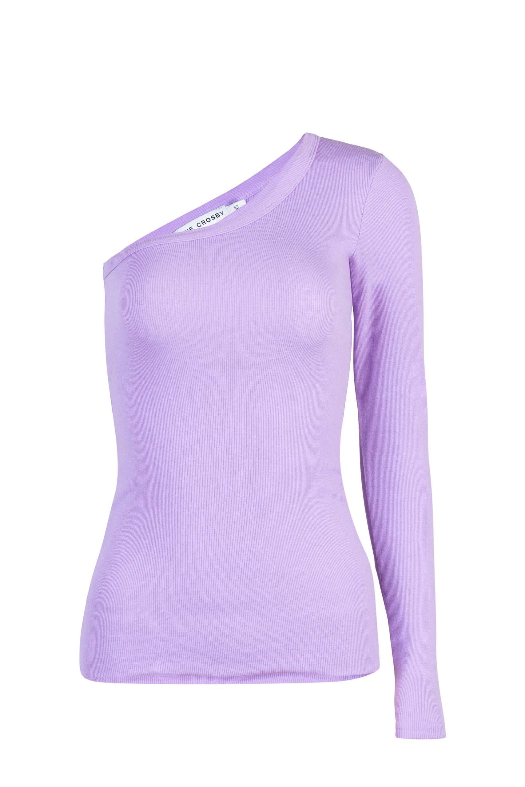 RIB ASYMMETRICAL SHIRT | LILAC