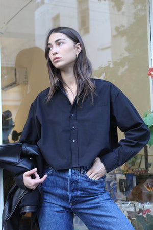 LAFAYETTE CROPPED BLOUSE | BLACK